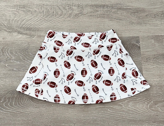 White Football Tennis Skirt