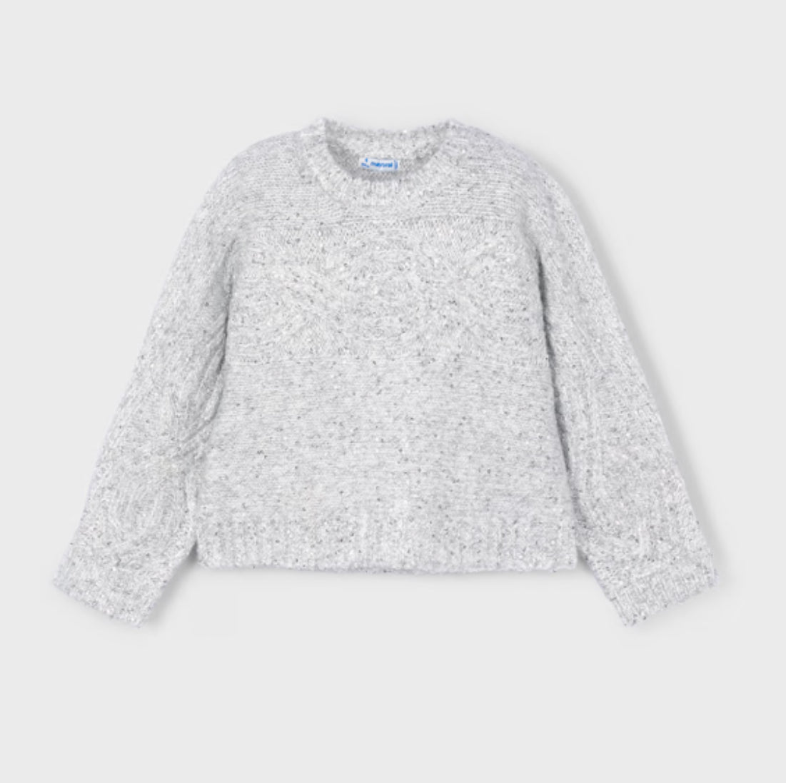 Girl Knit Sweater- Silver Blend