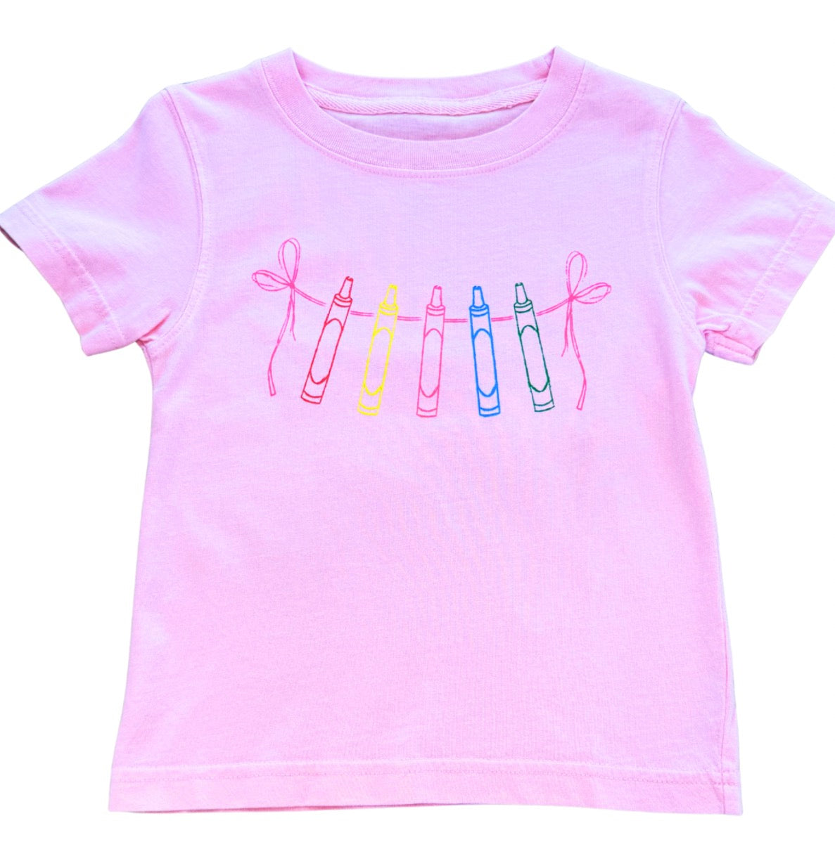 SS Pink Crayons with Bows T-Shirt