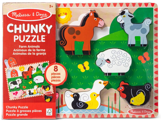 Farm Animals Chunky Puzzle - 8 Pieces