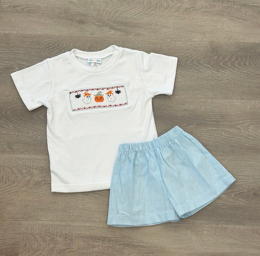 Halloween Smocked Short Set