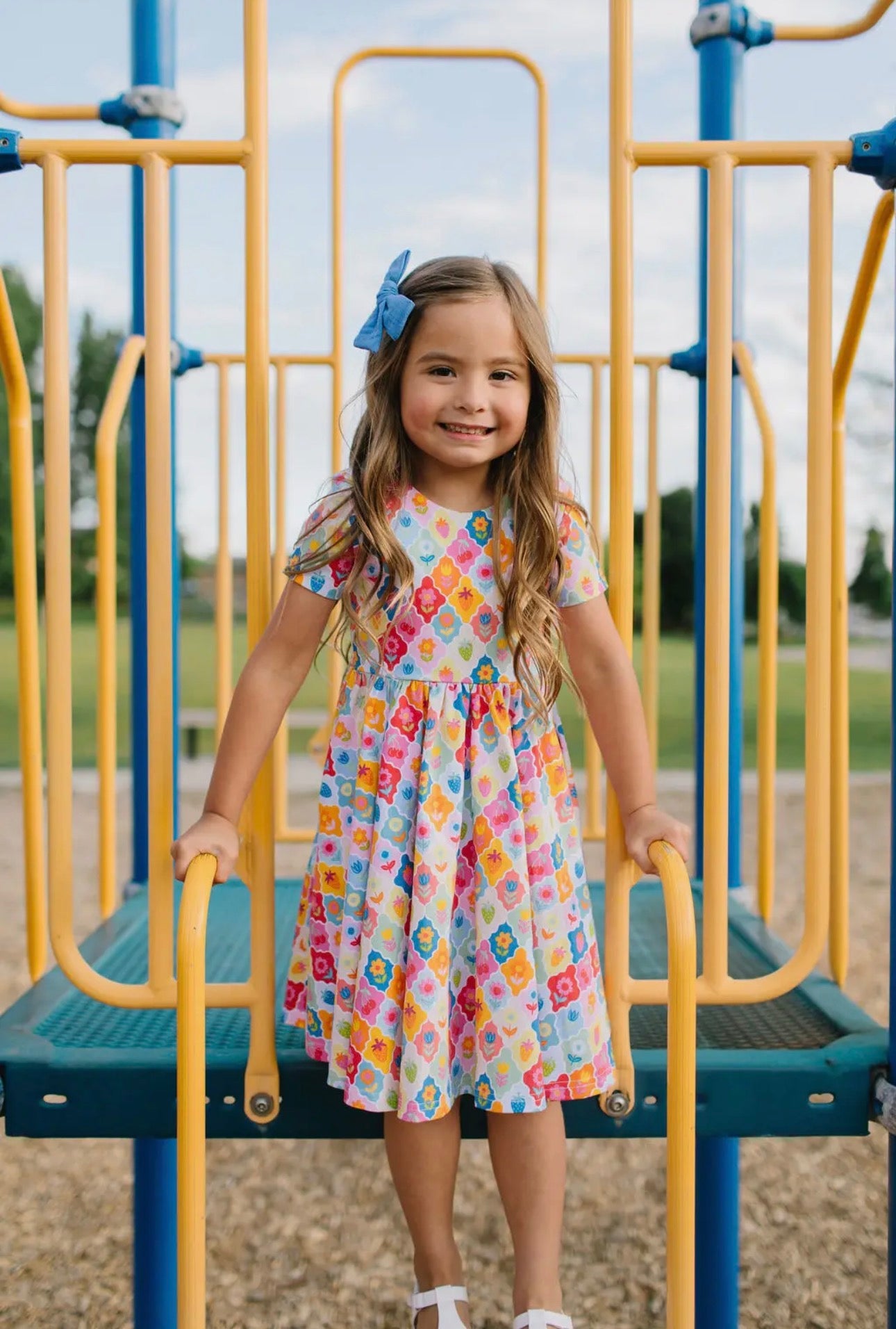 Classic Twirl Dress in Sunshine Tile