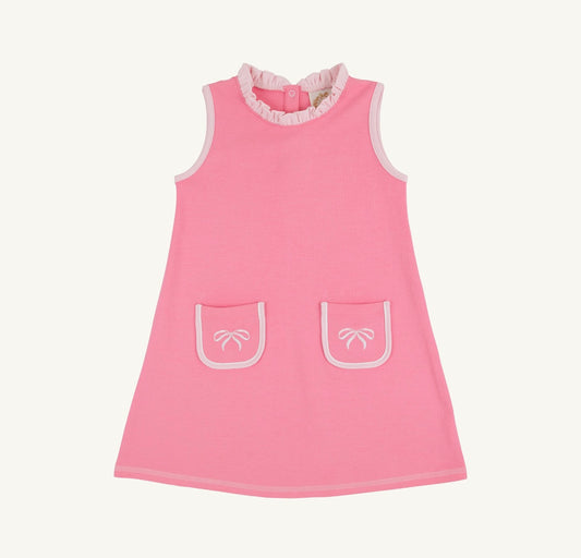 Lizzie’s Luxe Leisure Dress-Ruffle-Romany Rose/Palm Beach Pink