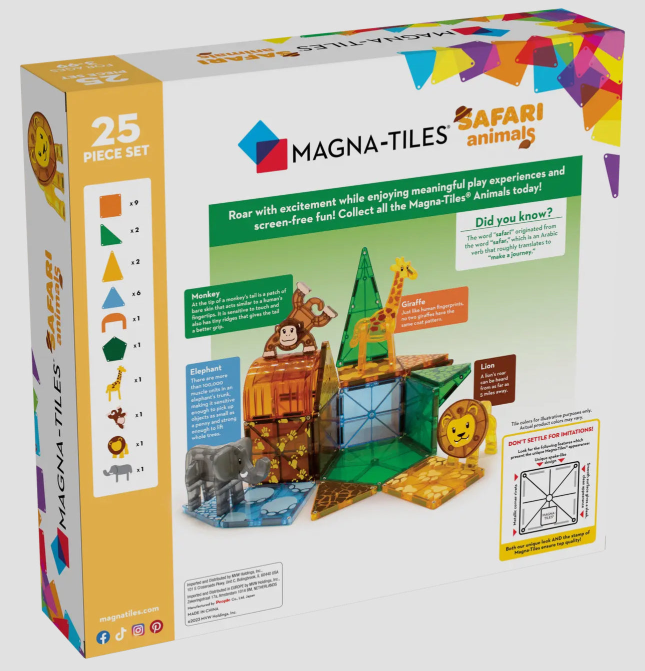 Magna-Tiles Safari Animals 25 Piece Set