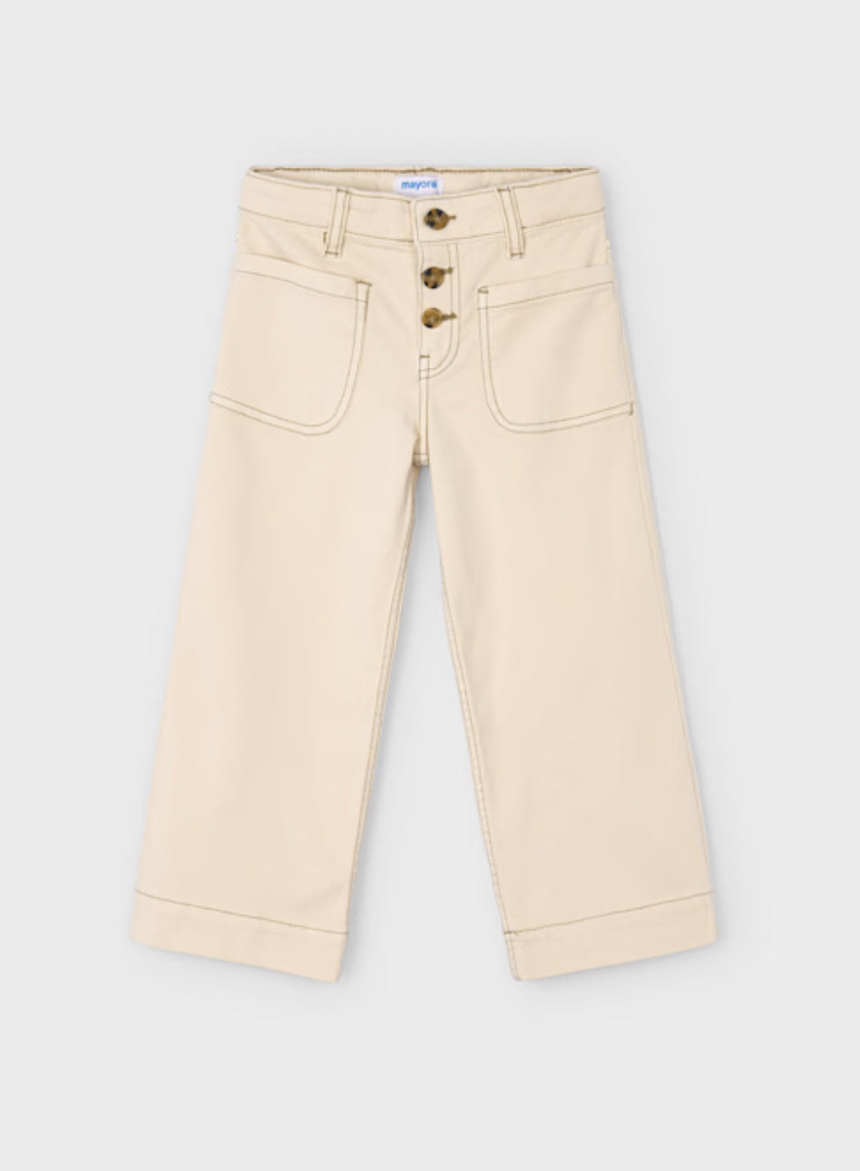 Girl Twill Pants-Almond