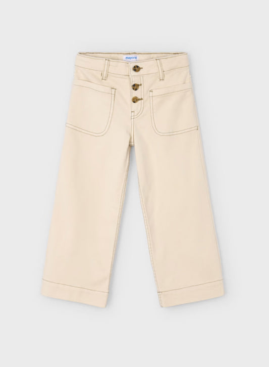 Girl Twill Pants-Almond