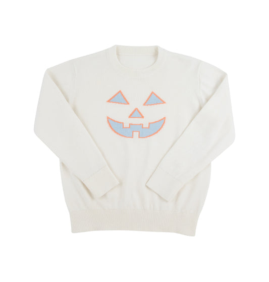 Isaac’s Intarsia Sweater-Palmetto Pearl/Pumpkin Face