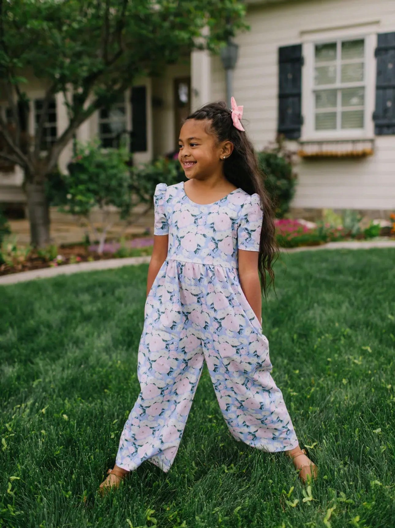 Puffy Leggy Romper in Blossom