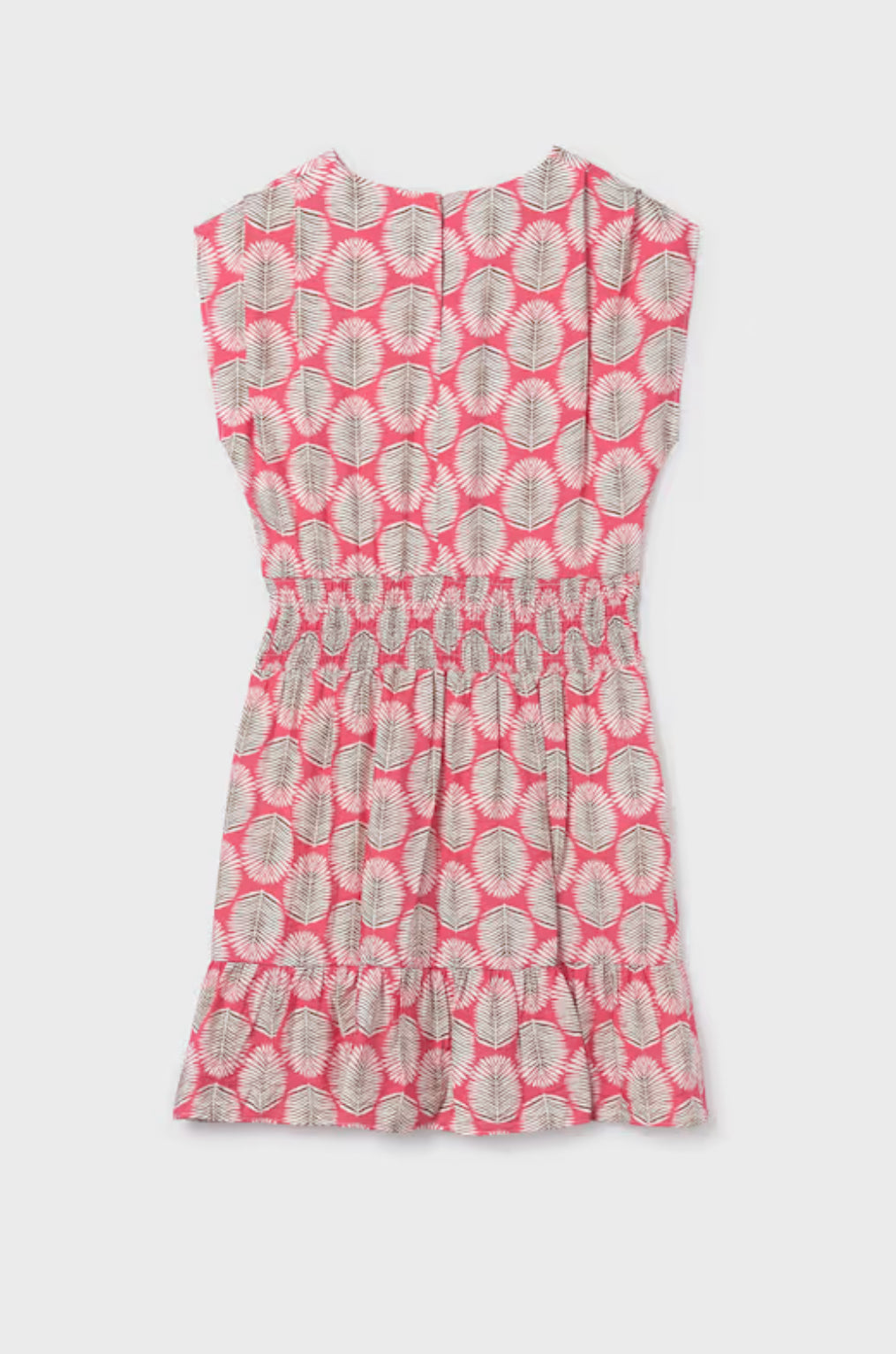 Girl Printed Dress-Coral