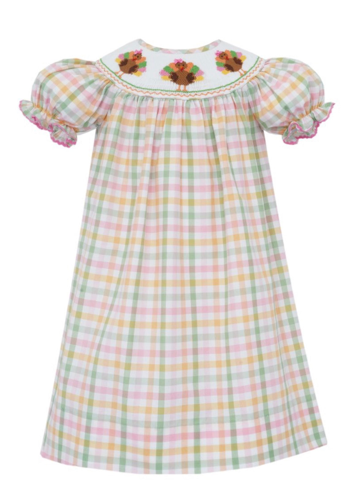 TURKEY GIRL´S - Pink multi color check bishop
