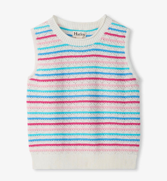 Rainbow Berry Stripe Crochet Tank