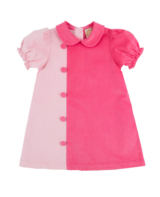 SS Blaire Button Dress-Palm Beach Pink/Romany Rose