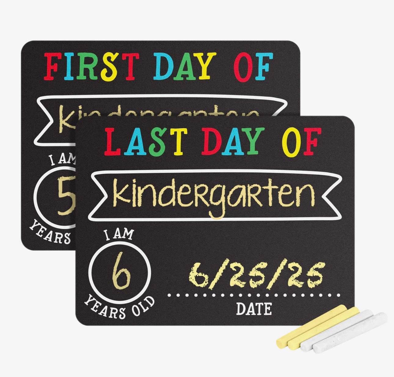 First and Last Day of School Photo Sharing Chalkboard Signs