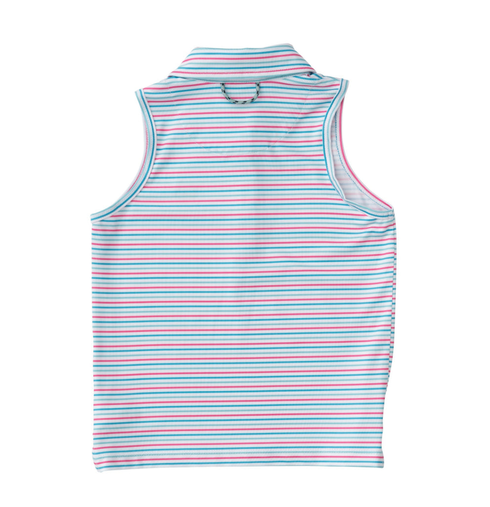 Sleeveless Pro Performance Polo-Candy Stripe