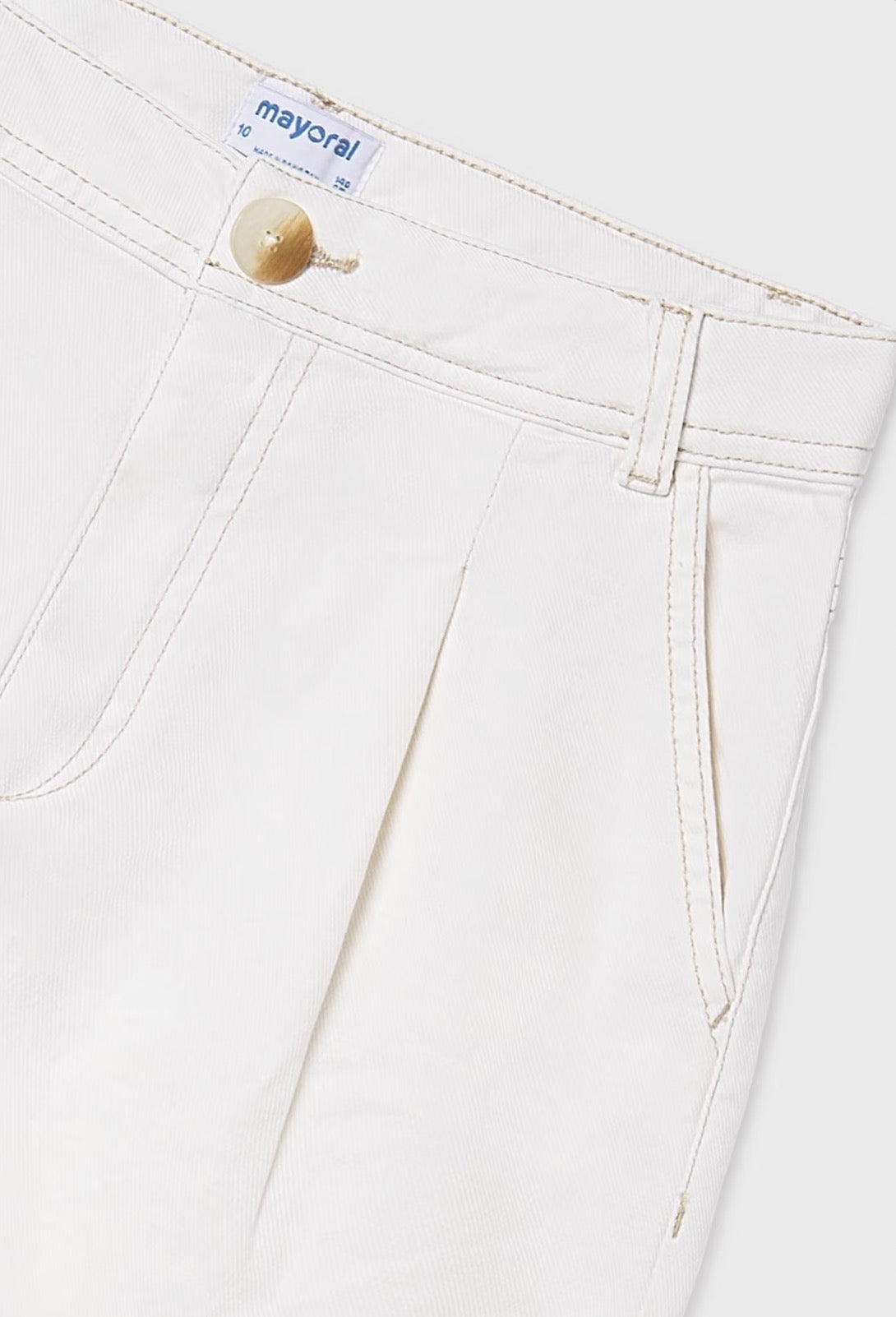 Natural- Girls Twill Pants