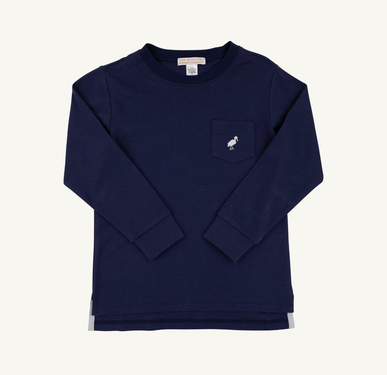 Long Sleeve Carter Crewneck-Nantucket Navy/Worth Ave White