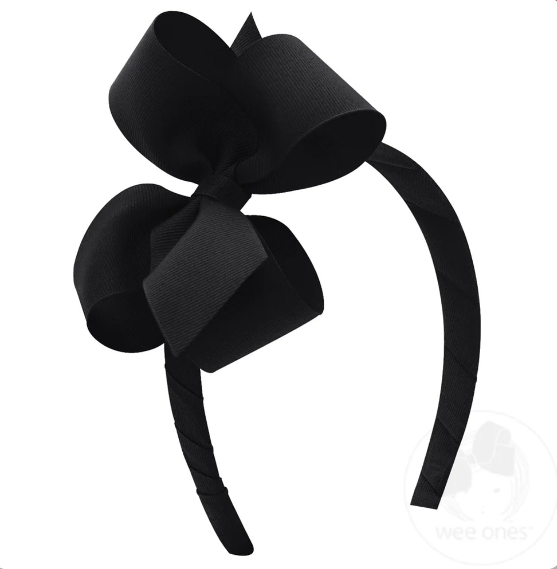 Medium Classic Grosgrain Hair Bow Headband *multiple colors*