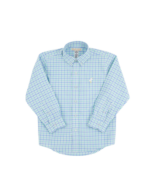 Dean’s List Dress Shirt-Sunrise Blvd Blue and Turks Teal Chandler Check/ Multicolor