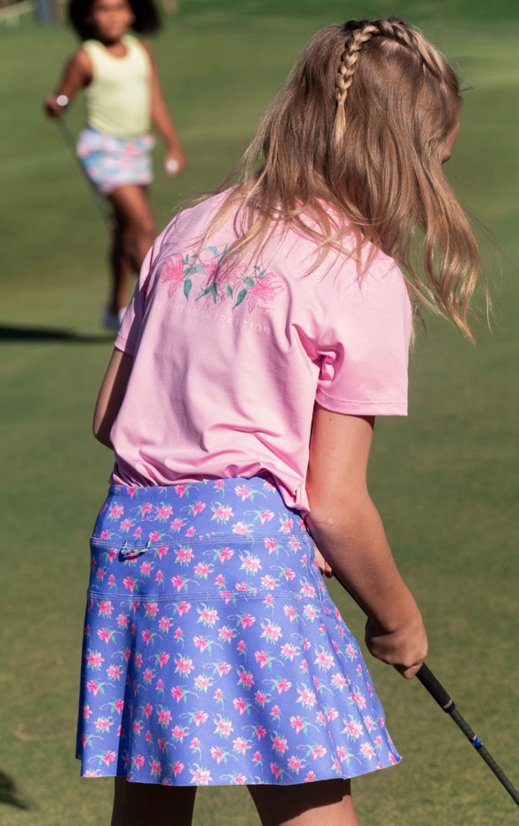 Girls' Tennis Twirl Skort- Azalea Blooms Print