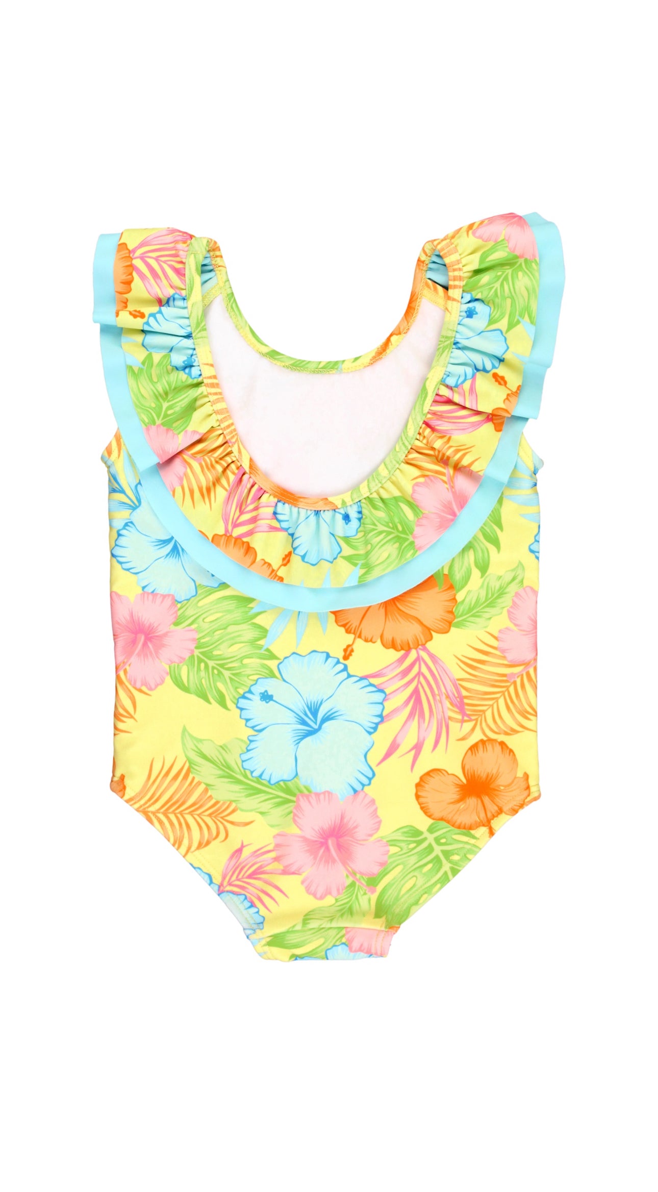 Scoop Back Ruffle One Piece-Happy Hula