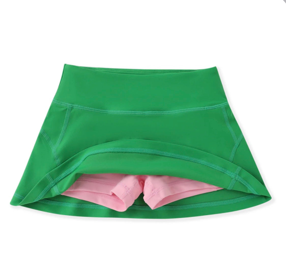 Green/Pink Tennis Skort