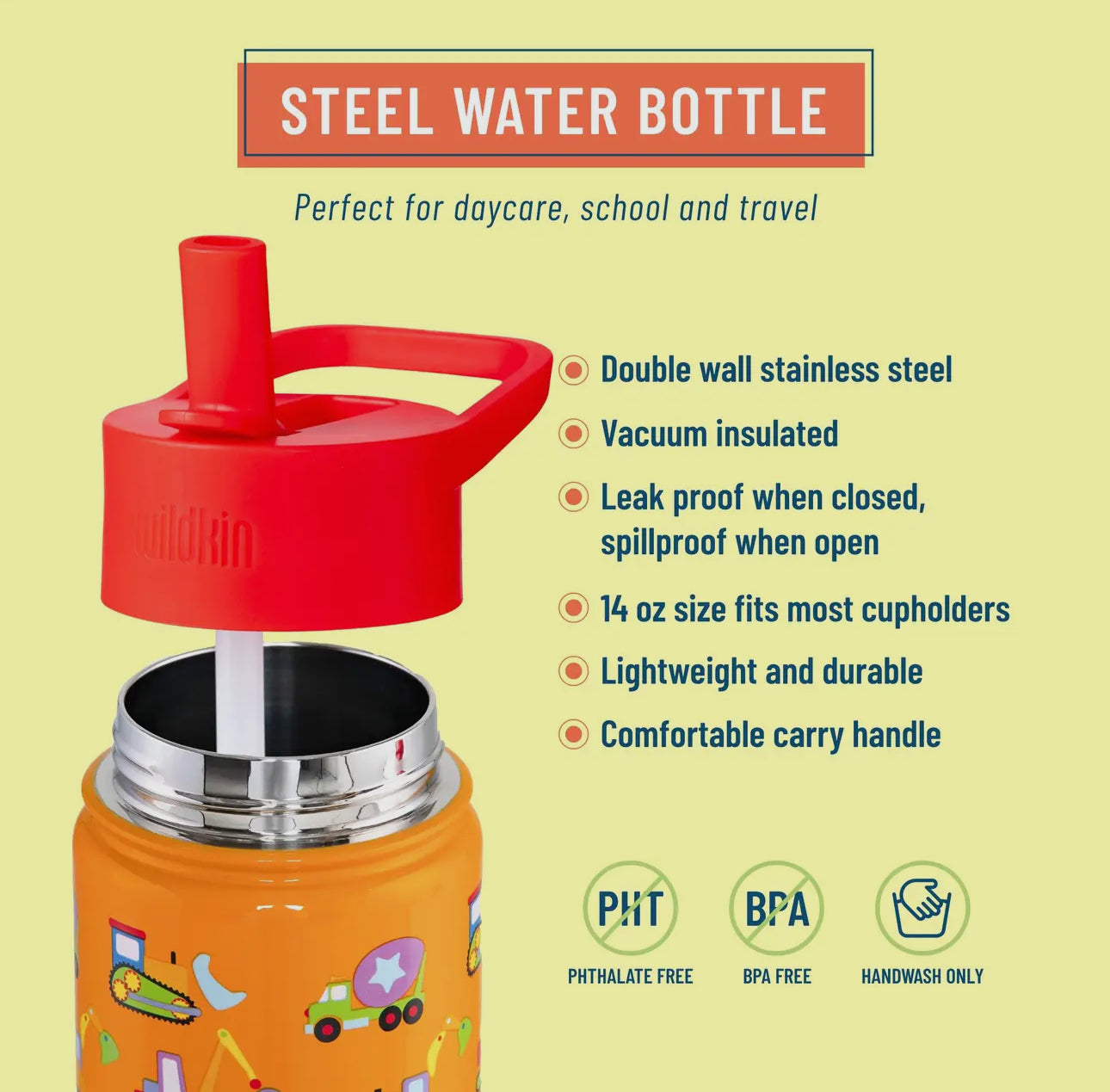 Under Construction 14oz Stainless Steel Water Bottle