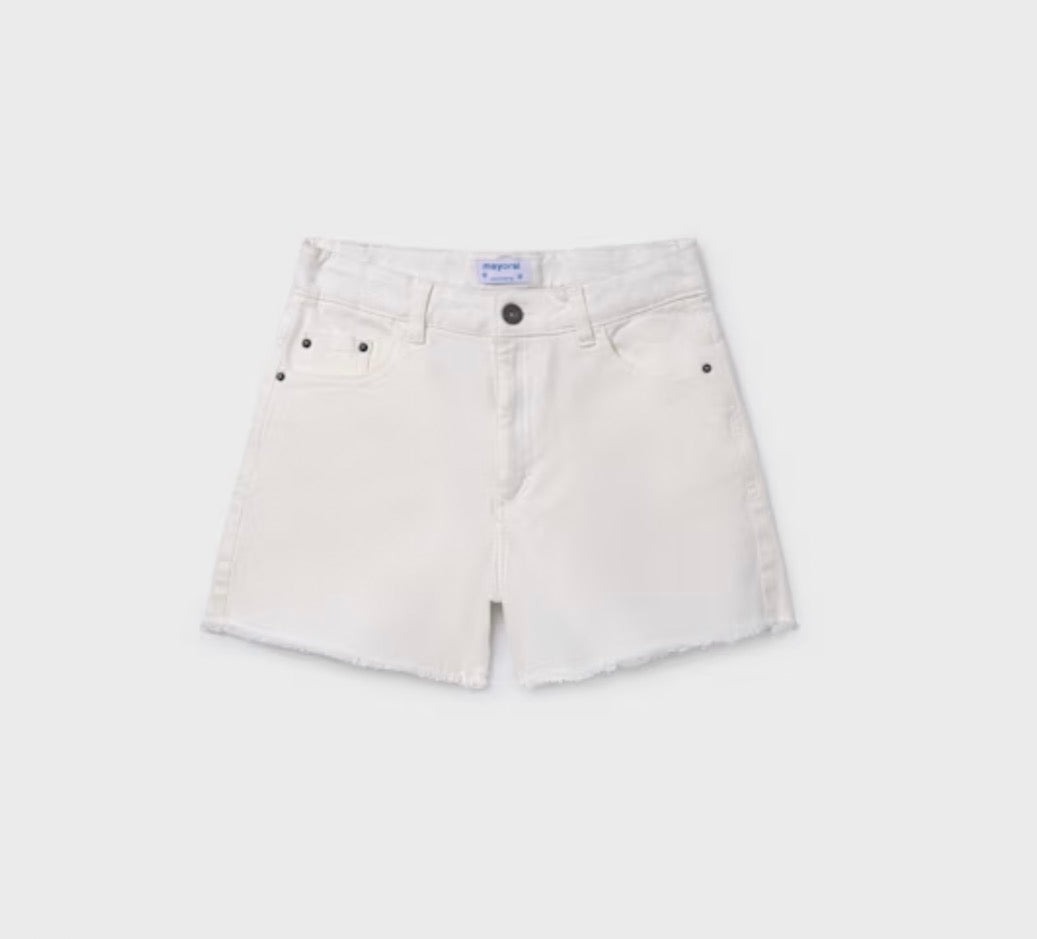Girl Twill Shorts-Natural