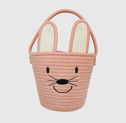 Rope Easter Basket-Pink Bunny