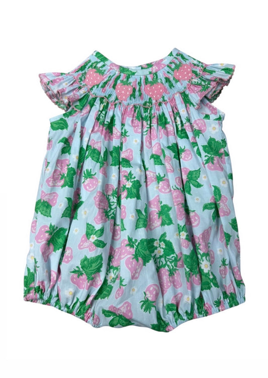 Strawberry Picking Smocked Bubble