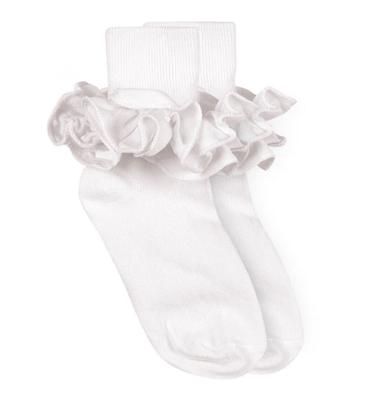 Misty Ruffle Lace Turn Cuff Socks- 1 Pair