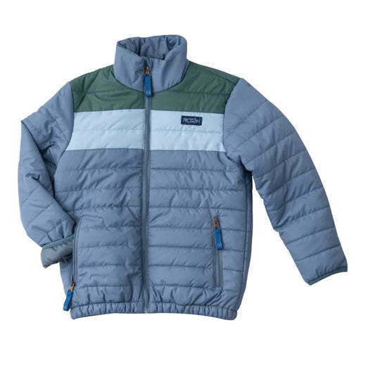 Kid’s Puffer Jacket in Bluefin Blue Colorblock