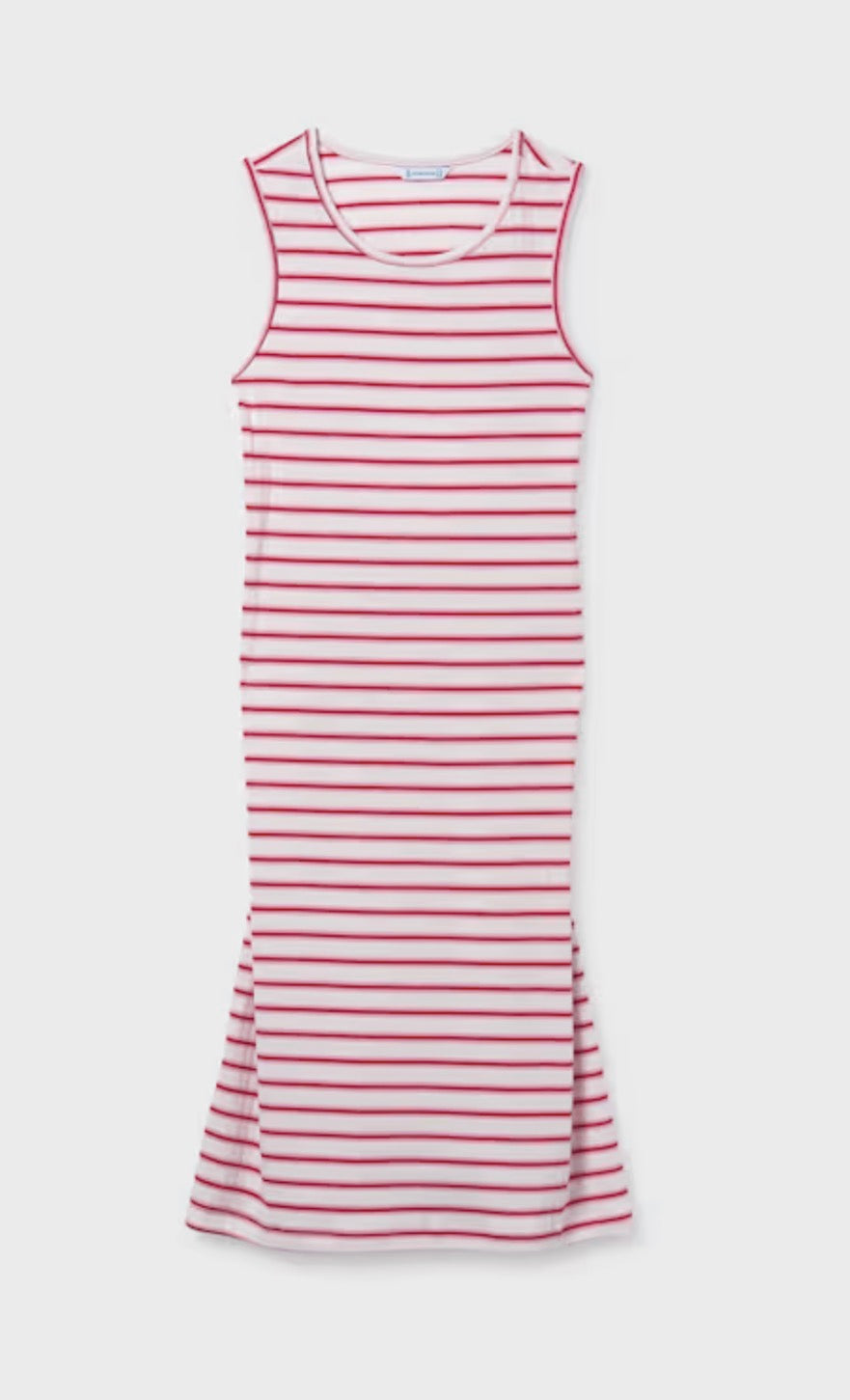 Cherry White Girls Striped Dress