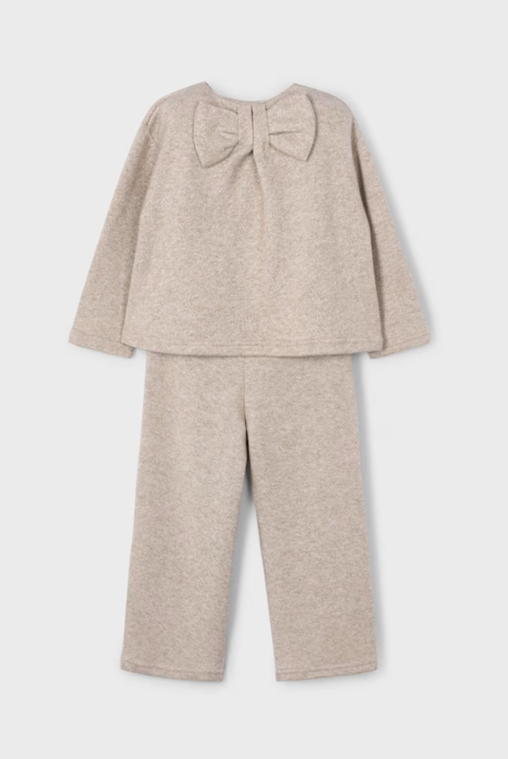 Girl Knit Pants and Sweater Set-Heather Toffee