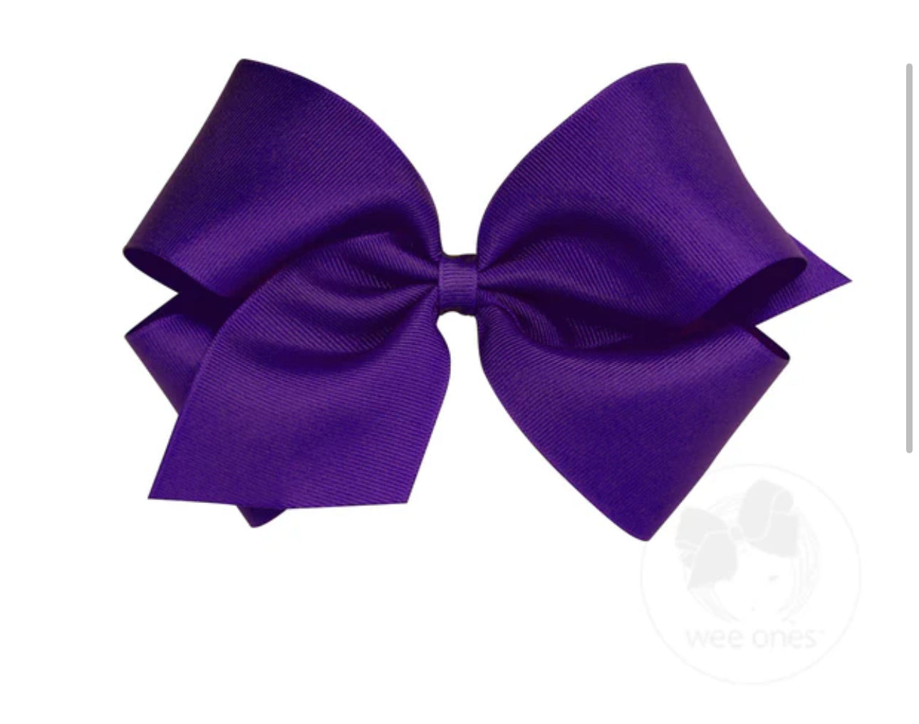 Purple- King Classic Grosgrain Hair Bow (Plain Wrap)