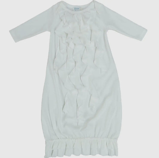 Layette Basic Angel Gown-White (0-3m)