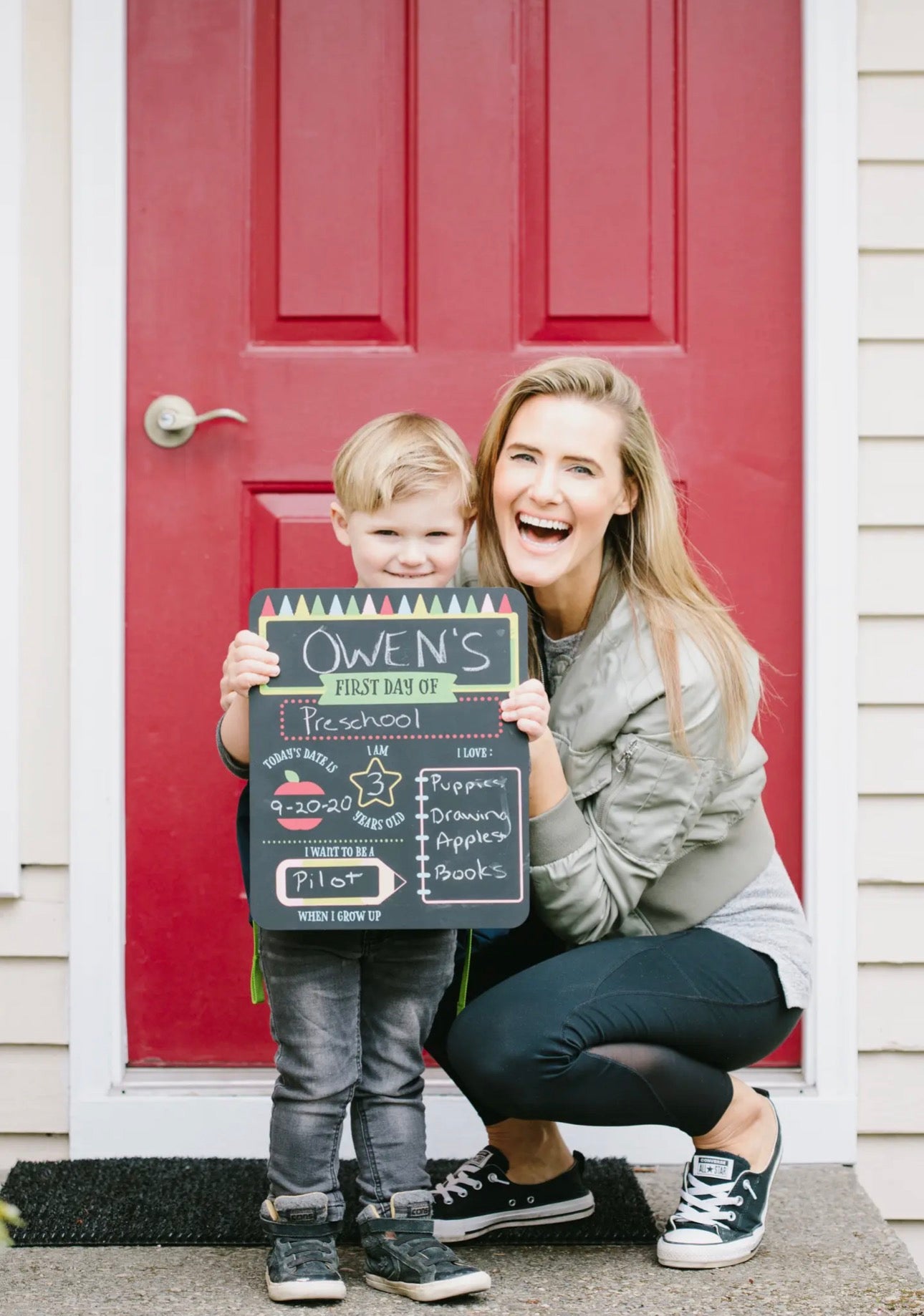 First and Last Day of School Reversible Chalkboard