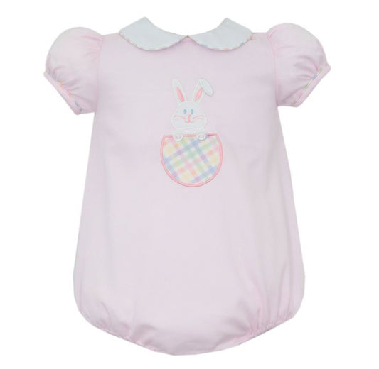 BUNNY - Pink pique girl's bubble w/ pocket