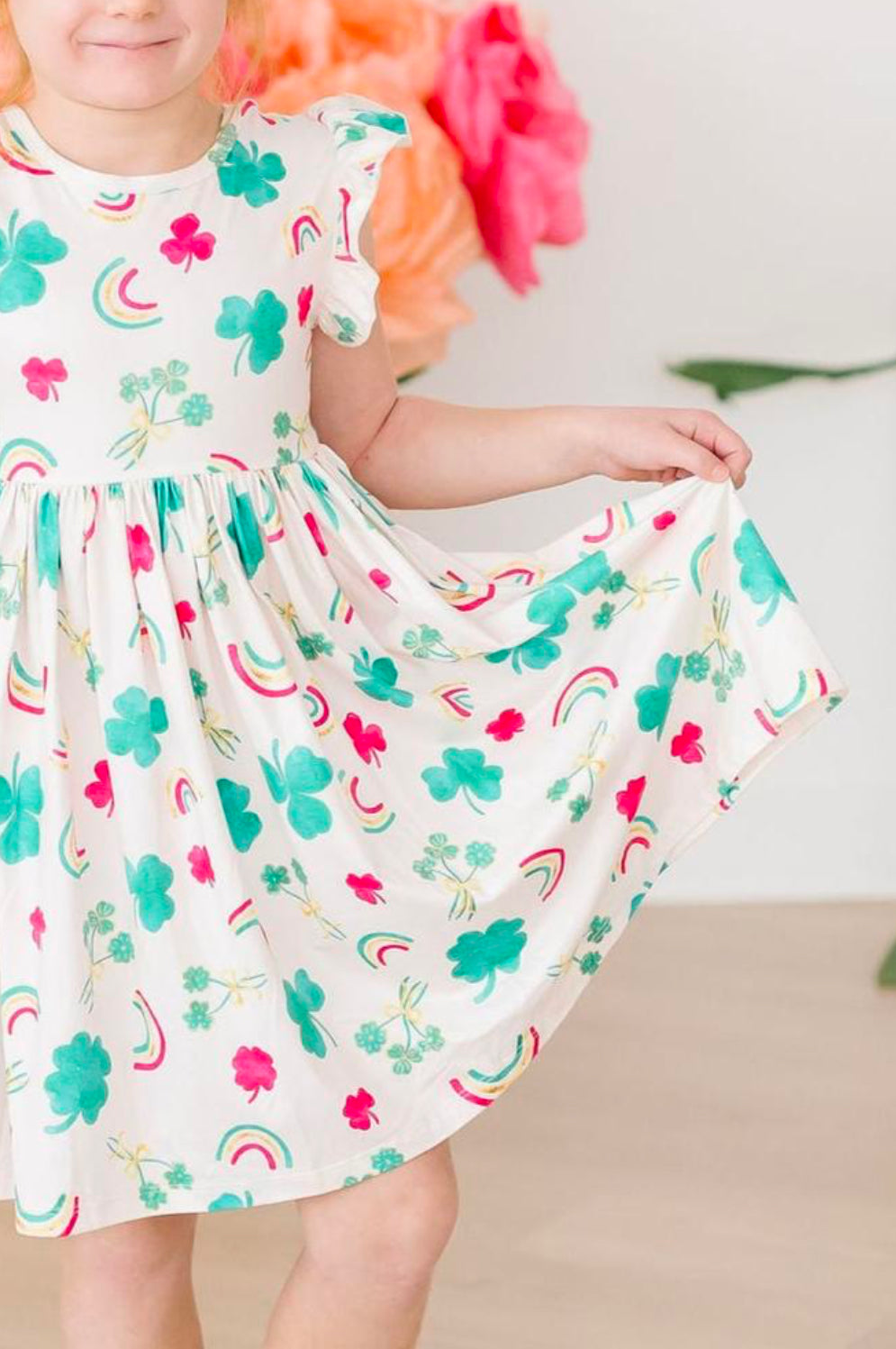 Top of the Mornin’ Flutter Sleeve Twirl Dress