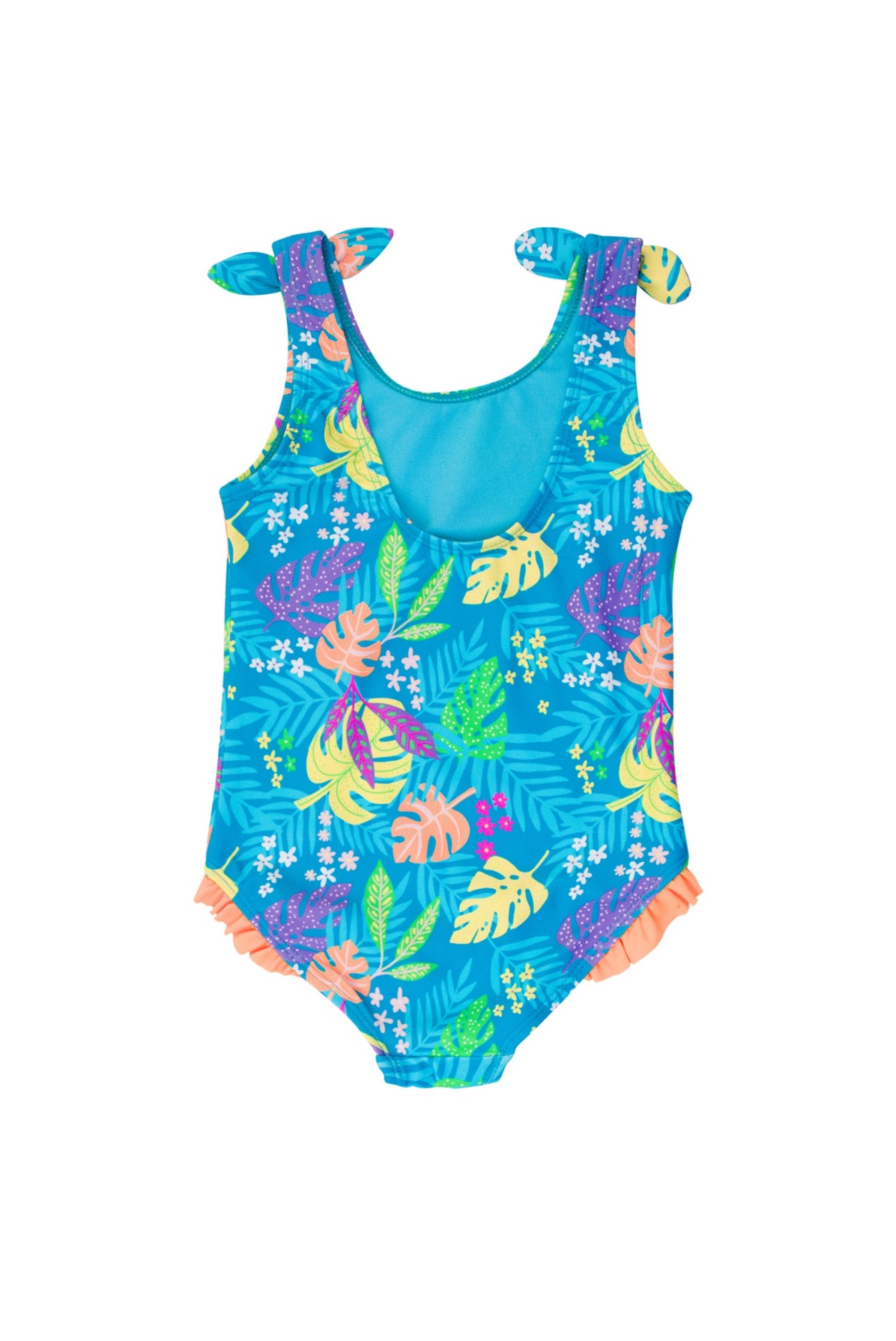 Tie Shoulder One Piece- Neon Tiki Vibes