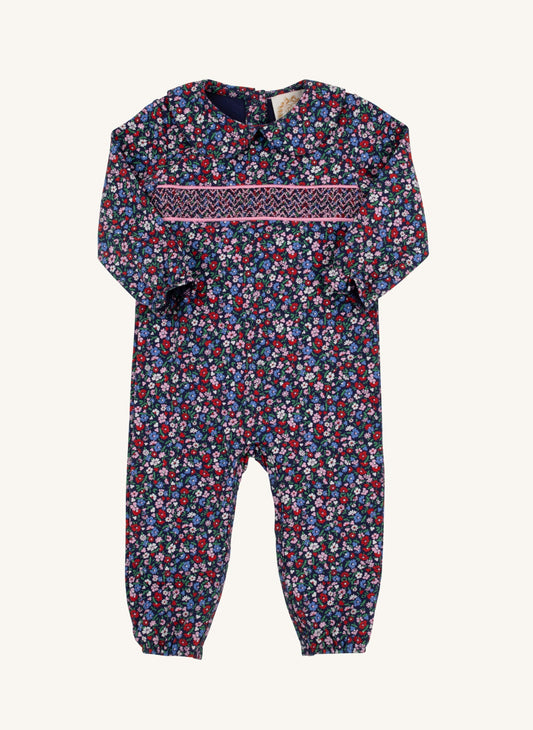 Rigsby Romper- Fairfax Farm Floral/Hamptons Hot Pink