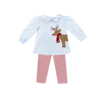 Reindeer Bryar Legging Set, Light Blue Knit