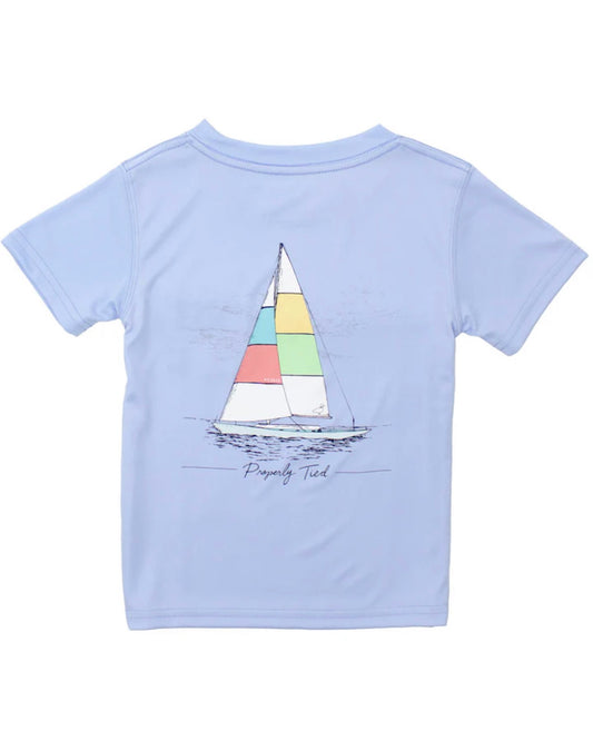 Girls Performance Tee SS Set Sail Light Blue