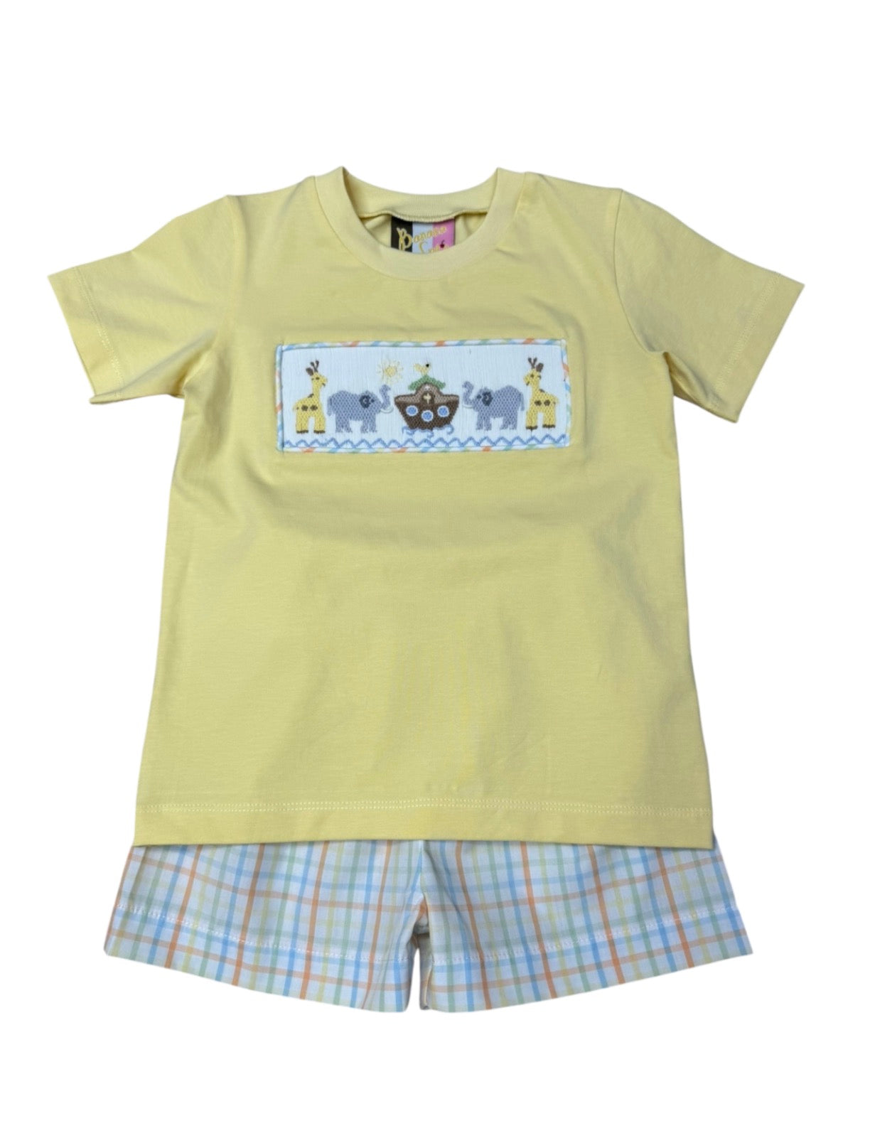 Noah’s Ark Smocked Boys Short Set