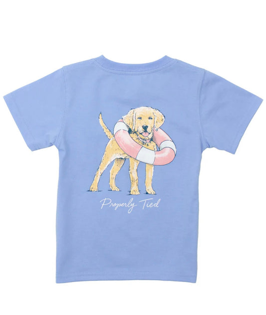 Girls Lifeguard Pup SS Light Blue