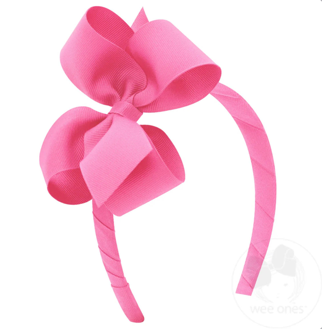 Medium Classic Grosgrain Hair Bow Headband *multiple colors*