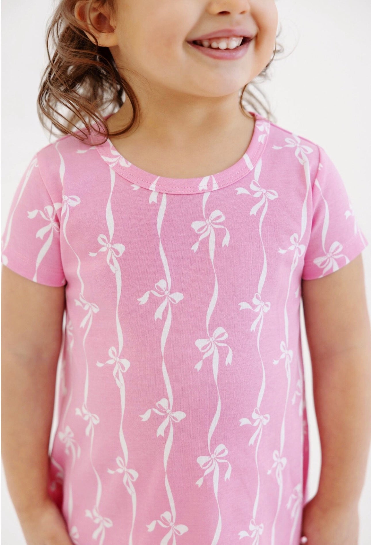 Polly Play Dress-Short Sleeve-Bell Court Bows (Hamptons Hot Pink)