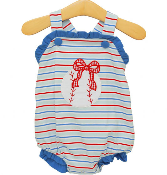 Play Ball Ruffle Sunsuit