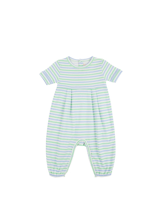 Short Sleeve Bradford Romper- Kennedy Cruise Stripe, Beale St Blue