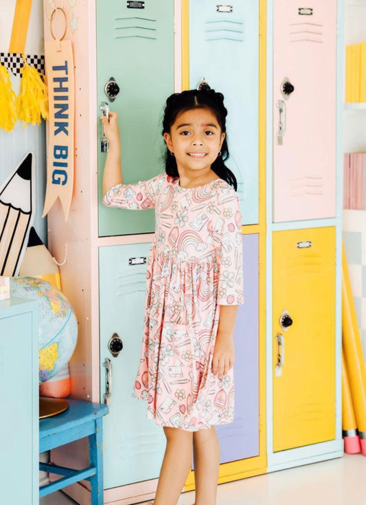 Dream Big Little One 3/4 Pocket Twirl Dress