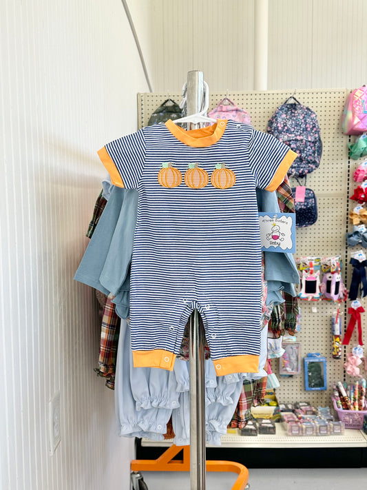 Pumpkin Appliqué Boys Romper